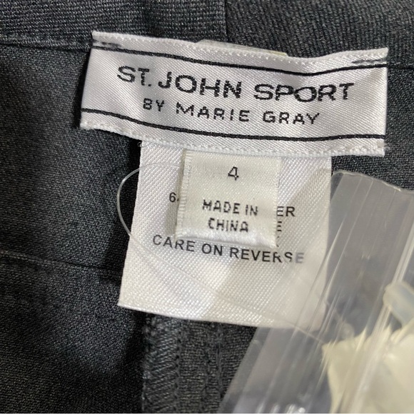 ST. JOHN Pants NEW Strait Leg Size 4 Charcoal Gray Stretch Trouser - Picture 13 of 17
